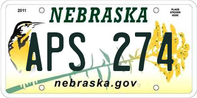 NE license plate APS274
