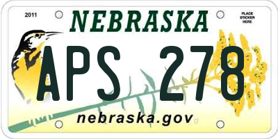 NE license plate APS278