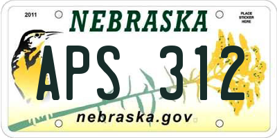 NE license plate APS312
