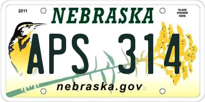 NE license plate APS314