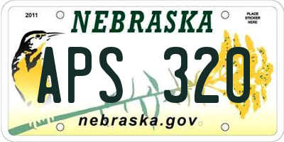 NE license plate APS320