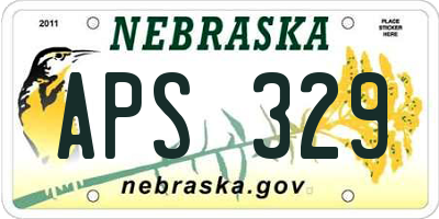 NE license plate APS329
