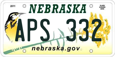 NE license plate APS332