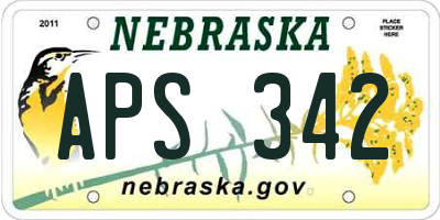 NE license plate APS342