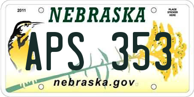 NE license plate APS353