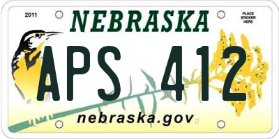 NE license plate APS412