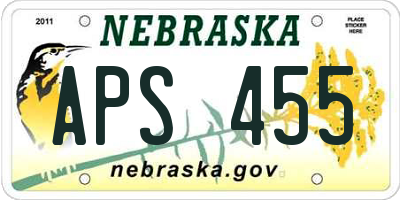 NE license plate APS455