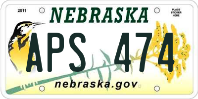 NE license plate APS474