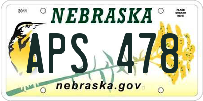 NE license plate APS478