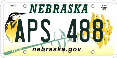 NE license plate APS488