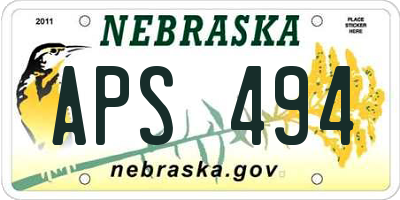 NE license plate APS494
