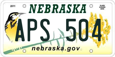 NE license plate APS504