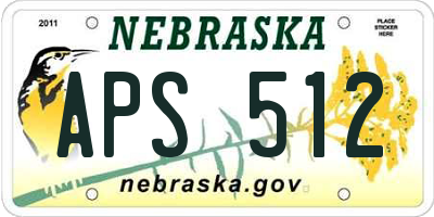 NE license plate APS512