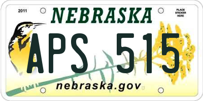 NE license plate APS515