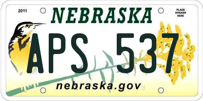 NE license plate APS537