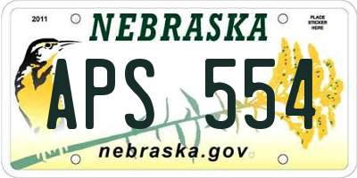NE license plate APS554