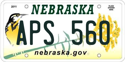NE license plate APS560