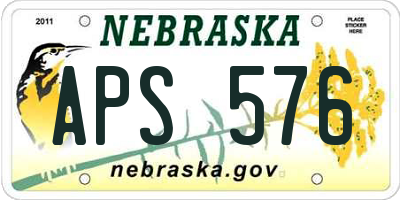 NE license plate APS576