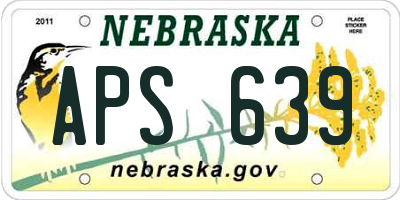 NE license plate APS639