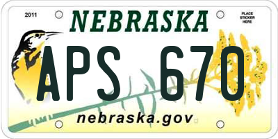 NE license plate APS670