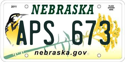 NE license plate APS673