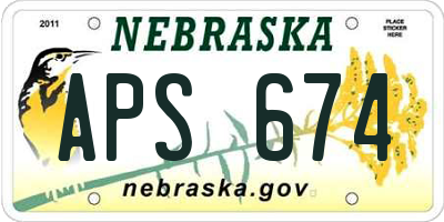 NE license plate APS674