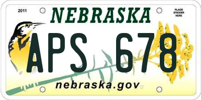 NE license plate APS678