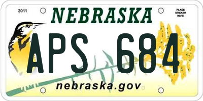NE license plate APS684