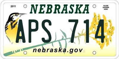NE license plate APS714