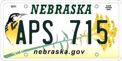 NE license plate APS715