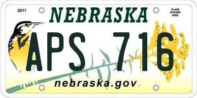 NE license plate APS716