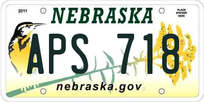 NE license plate APS718