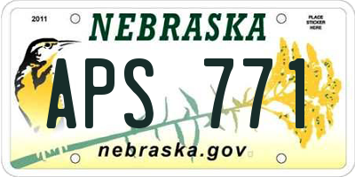 NE license plate APS771