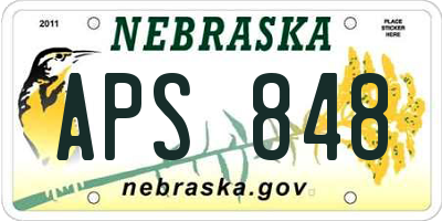 NE license plate APS848