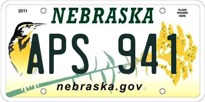 NE license plate APS941