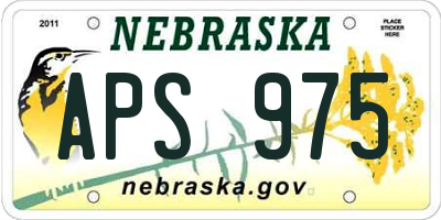 NE license plate APS975