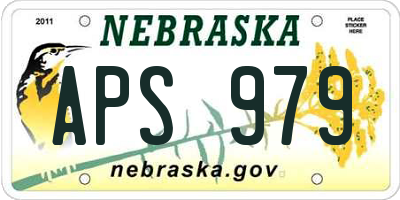 NE license plate APS979