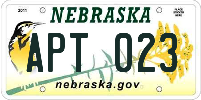 NE license plate APT023