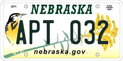 NE license plate APT032