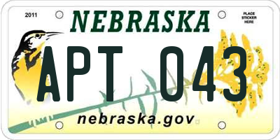 NE license plate APT043