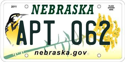 NE license plate APT062