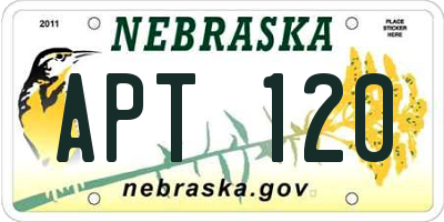 NE license plate APT120