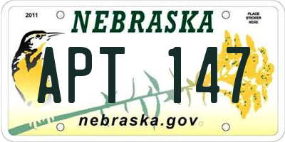 NE license plate APT147