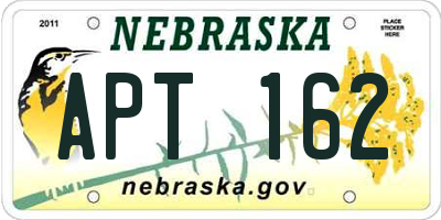 NE license plate APT162
