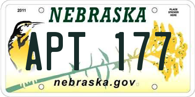 NE license plate APT177