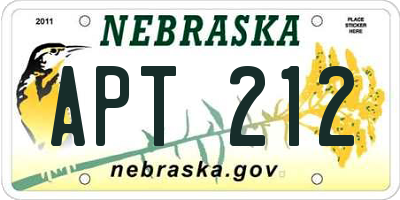 NE license plate APT212