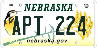 NE license plate APT224