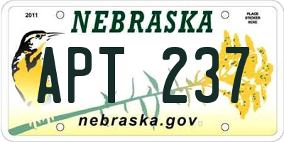 NE license plate APT237
