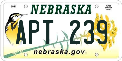 NE license plate APT239
