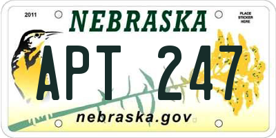 NE license plate APT247